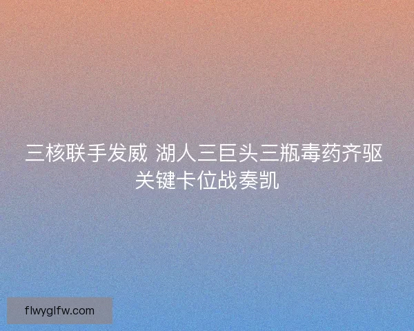 三核联手发威 湖人三巨头三瓶毒药齐驱 关键卡位战奏凯